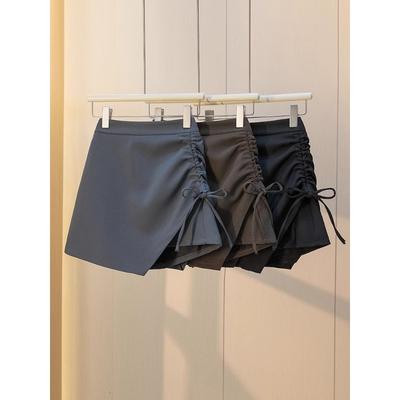 Irregular Short Skirt Skirt Spring and Autumn Women's Fashion Culottes Drawstring A-line Hip Skirt