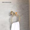 European Style Gold-Plated Crystal Towel Rack - Wall-Mounted, Stainless Steel