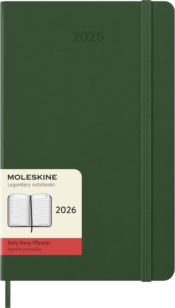 Moleskine 2026 Daily January Large Size x Myrtle DHK1512DC3Y26 Planner, 12-Month Diary, Start, (13cm 21cm), Hardcover, Green,