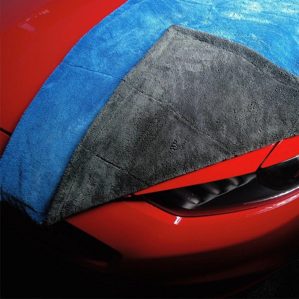 Детализация King 1200GSM микрофибра автомобильное сушильное полотенце с двойной скруткой — фото 6