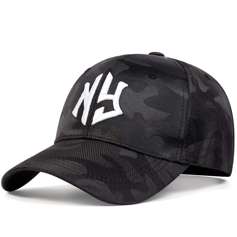 Unisex Letter Borduurwerk Camouflage Baseballpetten Lente en Herfst Buiten Verstelbare Casual Petten Zonbescherming Pet black