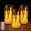 3 in 1 Design Flameless Taper Candles Transparent Lampshade Decorative LED Electronic Candles Warm Light Romantic