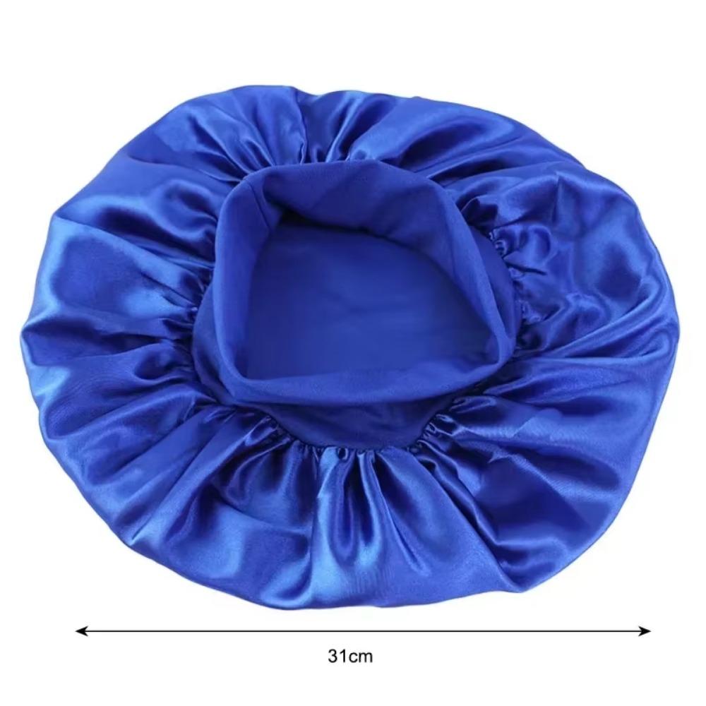 Satin Wide Brim Nightcap Silky Bonnet Hair Wrap for Sleeping Sleep Cap With Elastic Soft Band Styling Cap Hair Wrapping Caps
