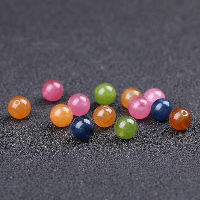 Natural Jade Beads Beautiful Multicolor Beads Handmade Diy Bracelet Necklace Jewelry Handmade Beads Accessories