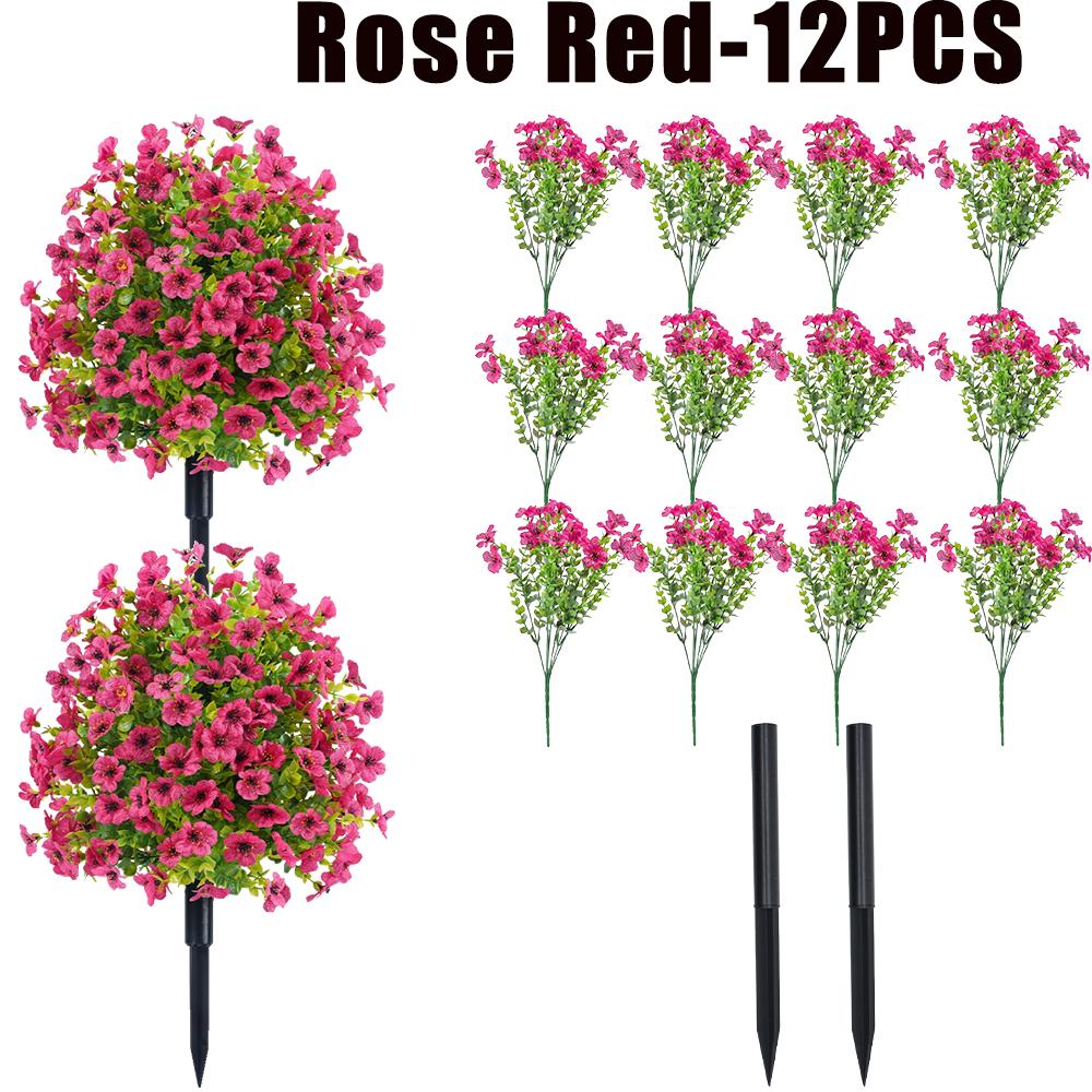 Fake Flowers Outdoor UV Resistant Faux Plants For Outside Yard Wedding Indoor Home Kitchen Farmhouse Decor Artificial Plants