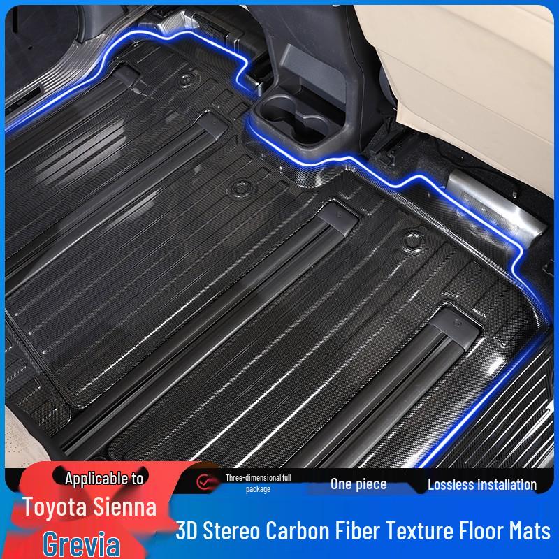 Eco-Friendly TPE Floor Mats for 21-26 Toyota Sienna & Grand Highlander, Business Vehicle Interior Accessories