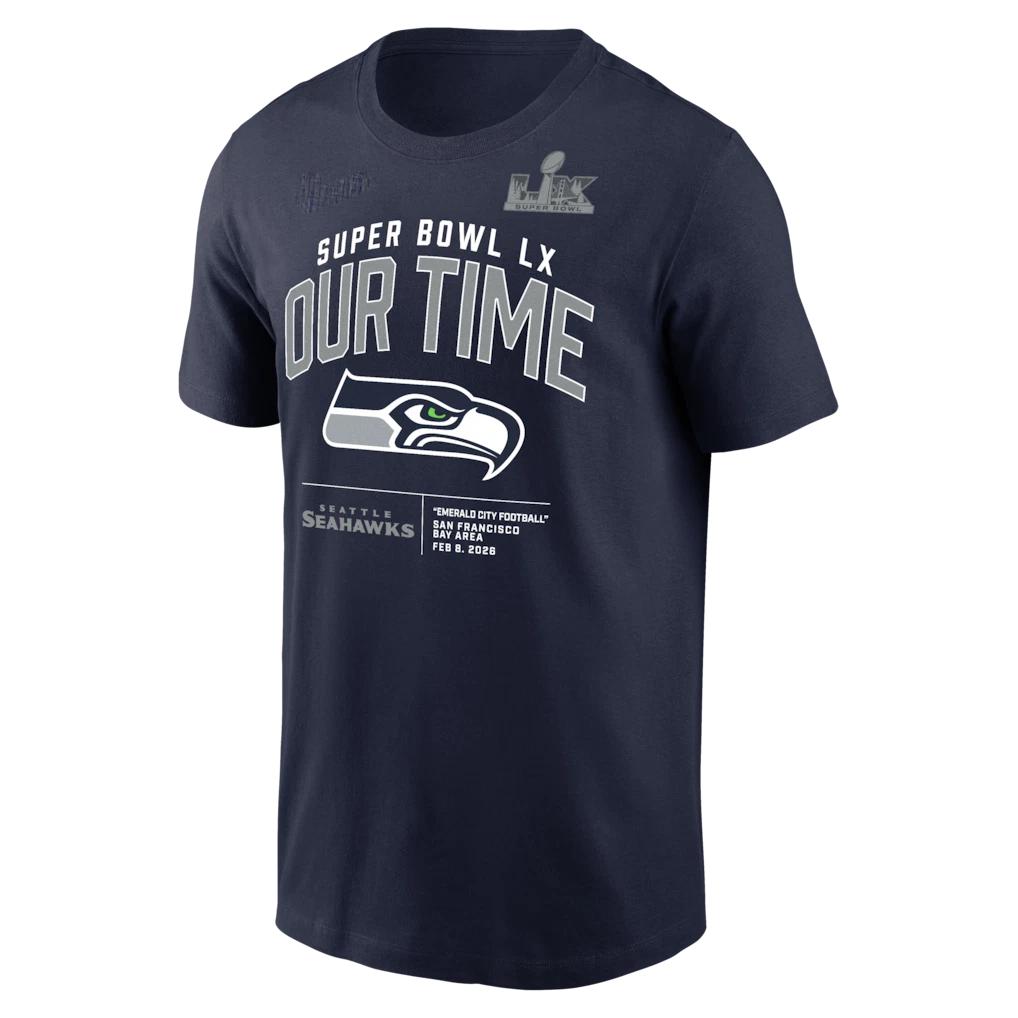Seattle Seahawk College Navy Super 1Bowl LX Unisex T-Shirt S-5XL S