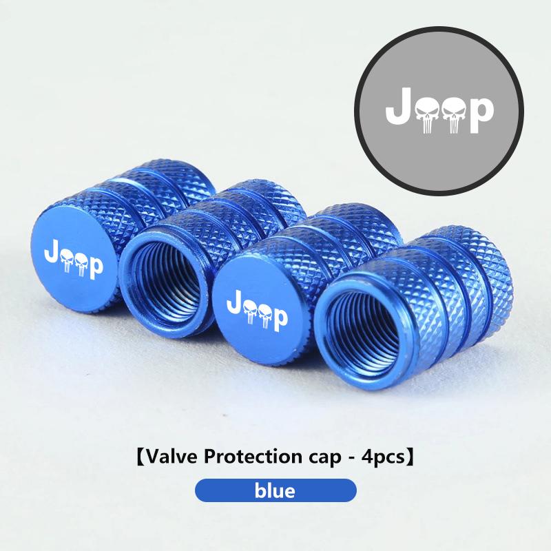 4pcs Car Wheel Tire Valve Cap Stem Cover Auto Accessories For Jeep Grand Cherokee Patriot Renegade Compass Wrangler AMY1