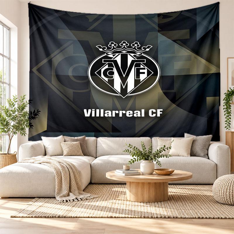 Villarreal FC Wall Tapestry, Soft Fabric Wall Hanging, Decorative Backdrop For Bedroom Home Wall Art