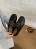Korean version of round head 2025 autumn light mouth single shoes Velcro fashion versatile soft flat silver Mary Jane shoes ballet shoes