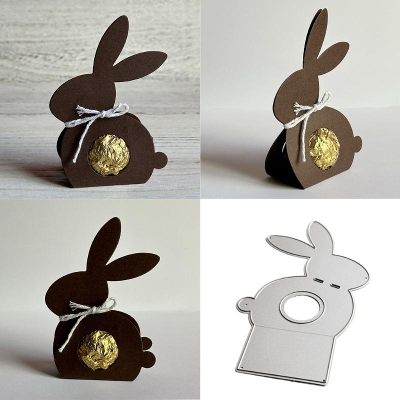 Easters Rabbits Cutting Dies Cuts Stencils Metal Die Cuts Templates Molds for Scrapbooking Album Card Making Decorations