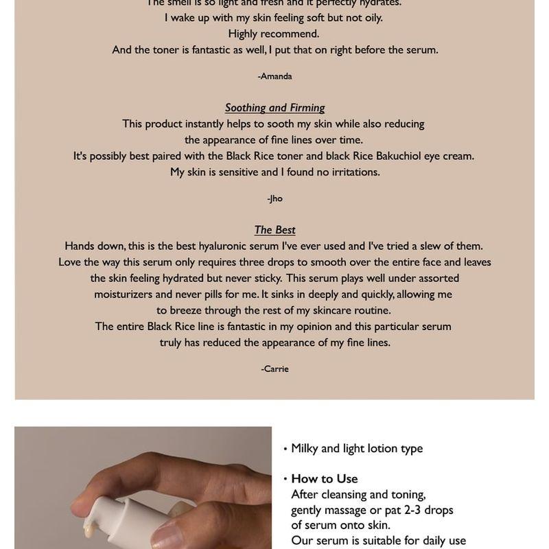 HARUHARU WONDER Czarne Ryżowe Hialuronowe Serum Przeciwzmarszczkowe