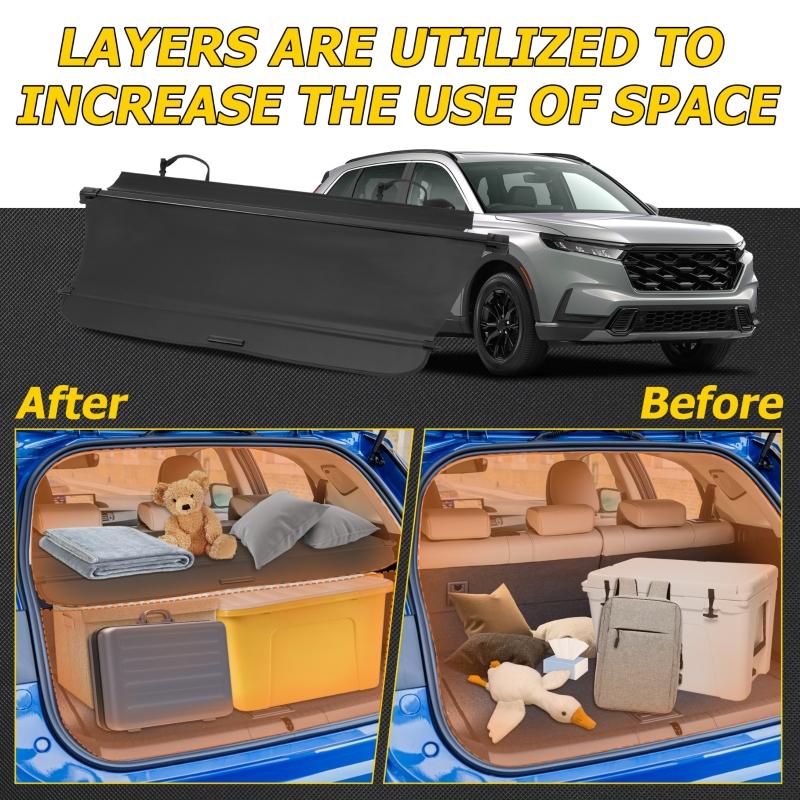 Retractable Rear Trunk Cargo Cover Double Curtain Tail Box Storage Panel For Honda CRV 2023-2025