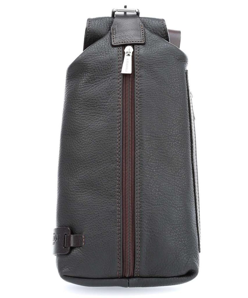 CHIARUGI Italian Genuine Leather Body Bag In Black