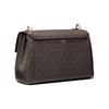 Michael Kors MK Lita Chain Monogram Gold Buckle Double Flap Commuter Canvas Shoulder Crossbody Bag Medium Women Bags Black Brown 35T0GXPL2B-BLACK