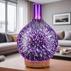 Porseme Ätherisches Öl Diffusor 3D Glas Luftbefeuchter 7 Farbwechselnde LEDs Wasserlos Auto-Abschaltung Timer Einstellung BPA Frei Ultraschall