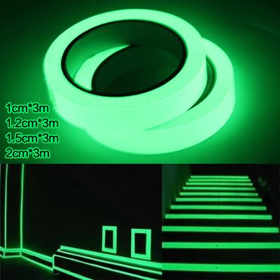 Bande Lumineuse Auto-adhésive Bande Fluorescente Nuit Brille dans l'Obscur Autocollant Avertissement de Sécurité Logo d'Urgence Autocollants Décoration de Fête