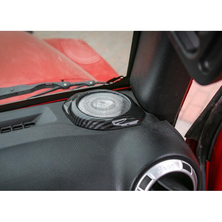 Car A-Pillar Loud Speaker Decoration Cover Ring Trim Frame Stickers for Jeep Wrangler JK 2015 2016 2017 Interior Accessories