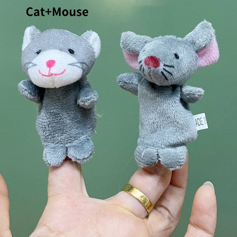 

Пальчиковая игрушка Плюшевая кукла Черепаха Кролик Набор Стильный Семейный Комфорт Мини-кукла Cat Mouse