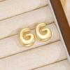 18K Polished Cute Bubble 26 Alphabet Stud Earrings - Minimalist Ear Jewelry