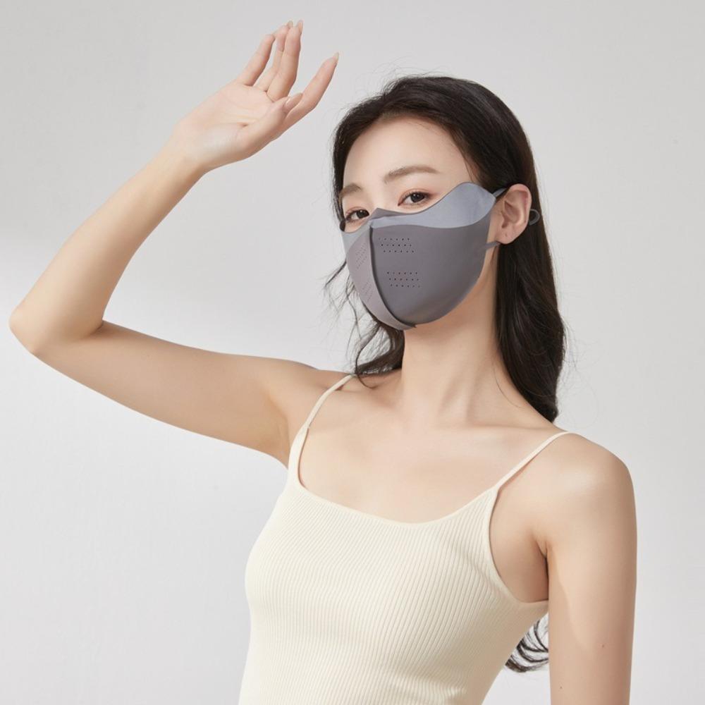 Washable Ice Silk Mask Anti-UV Anti-sun Mask New Sunscreen Mask  Outdoor Sports