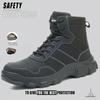 Mens Work Shoes Anti Smash Steel Toe Boots Hiking Safety Shoes Men Light Work Sneakers Breathable Anti-Stab Indestructible Shoes