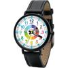 Kid's Kidas Analog Watch for Boys and Girls Ages 4-6 Black Leather Strap Educational Timepiece