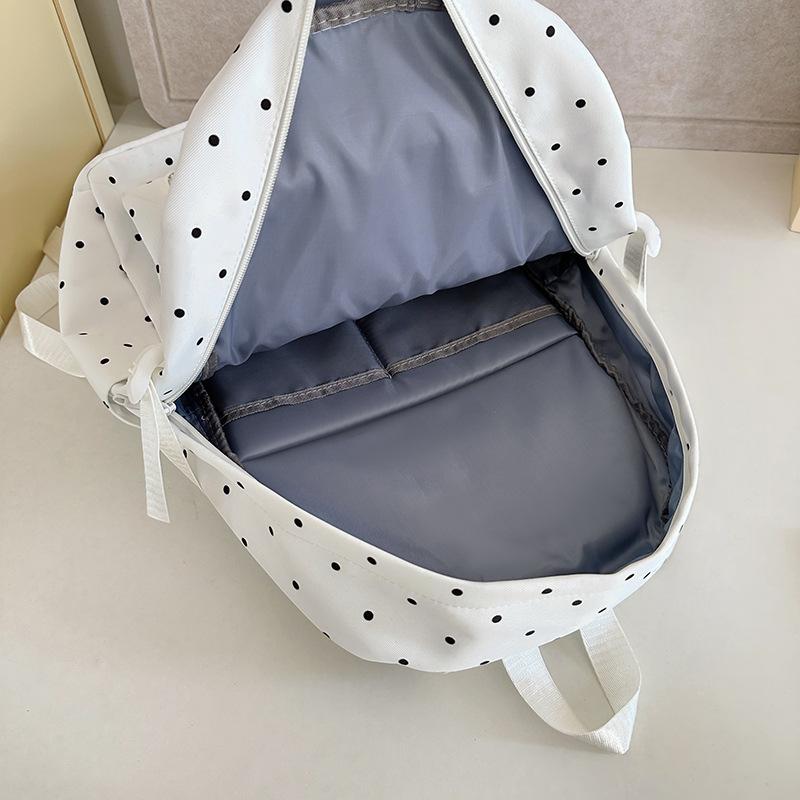 School bag schoolbag ins style versatile high value polka dot Korean girl light first big travel backpack
