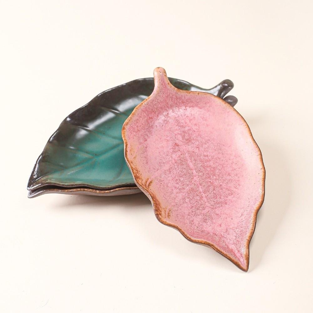 Embossed Leaf Veins Jewelry Dish Maple Leaf Shape Ring Dish Gifts Ceramic Jewelry Tray Home Decor