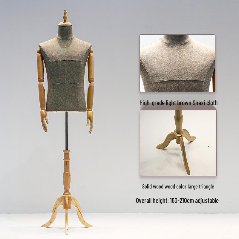 Luxury Sand-Washed Fabric Men's Tuxedo Display Mannequin Stand