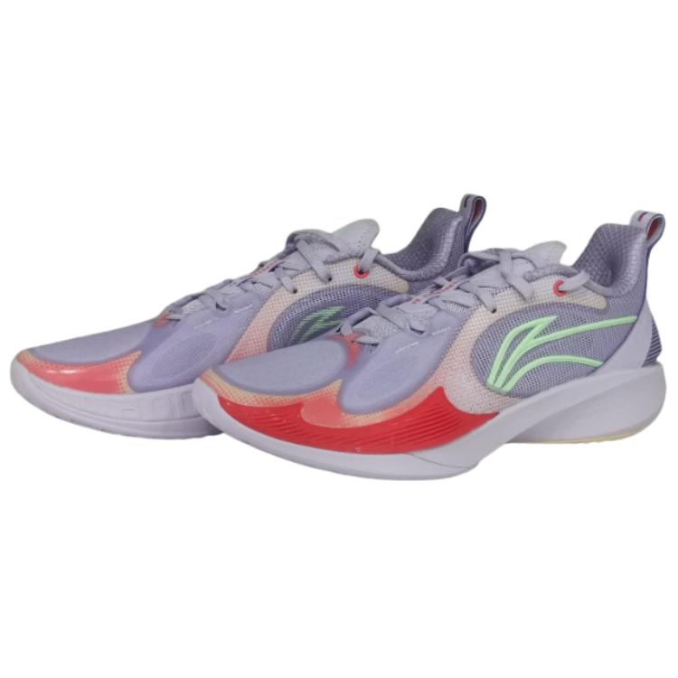 Li Ning Speed 2V2 TPU Abrasion Resistant, Breathable, Lightweight Low top Basketball Shoes Men's Gray Purple ABPV003-8