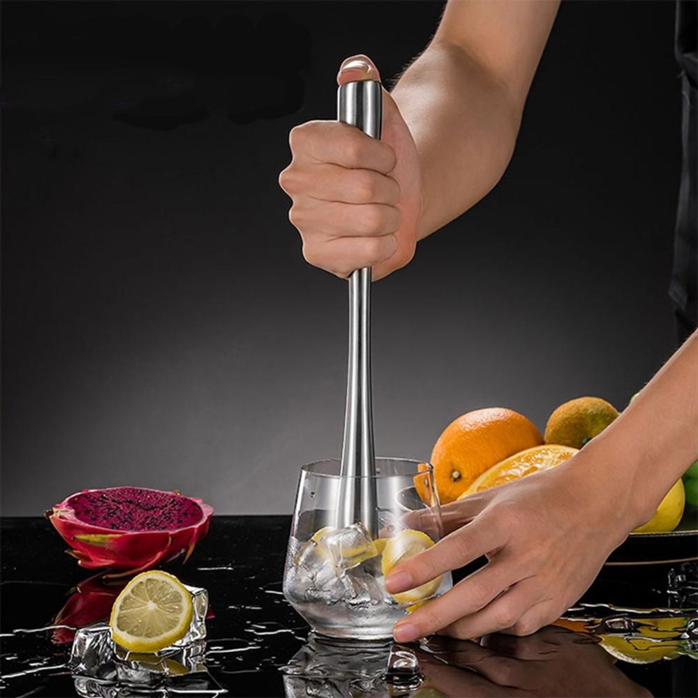 Home Mojito Drink Long DIY Stainless Steel Masher Juice Stirrer Ice Crusher Cocktail Muddler