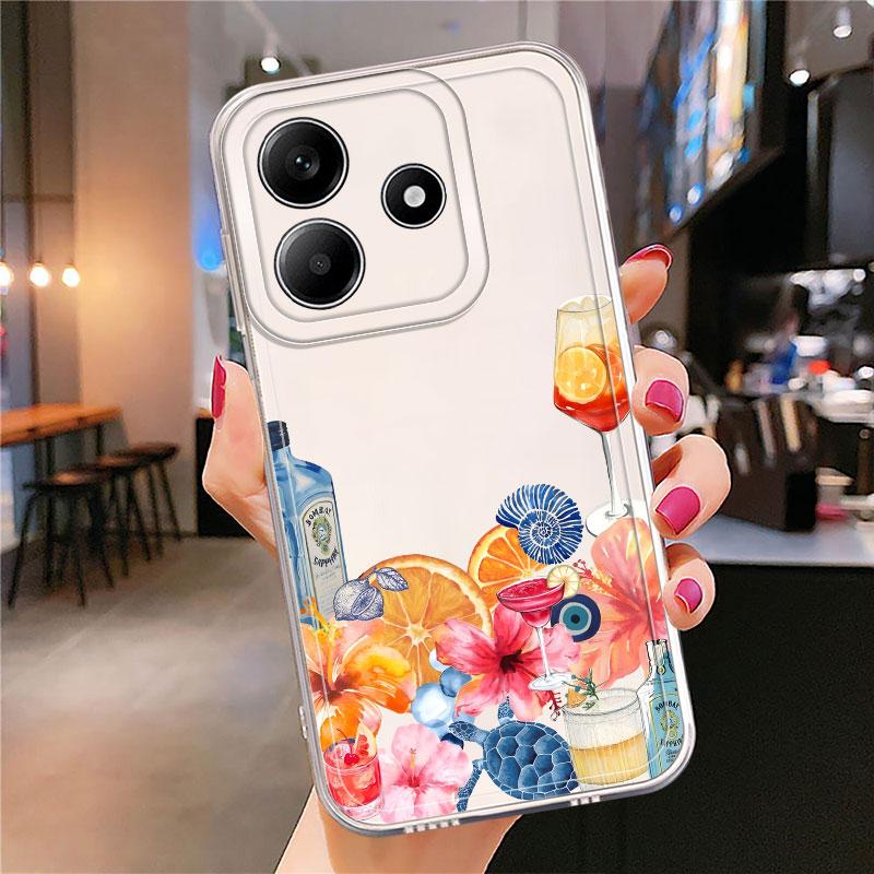 Case for Xiaomi Redmi Note 14 Pro Plus 14C 11 9 10 Note 13 10S 11S A4 12 13C 12S Soft Phone Cover Fruit Flowers
