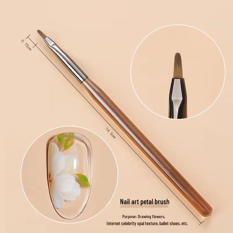 Japanese Crescent Nail Art Brush - Half-Moon Arc for Gel Polish & Flower Designs