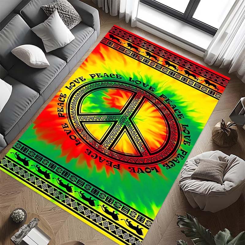 Vibrant Peace Love Harmony carpet floor mats Doormat Dormitory decoration Art Bathroom mat