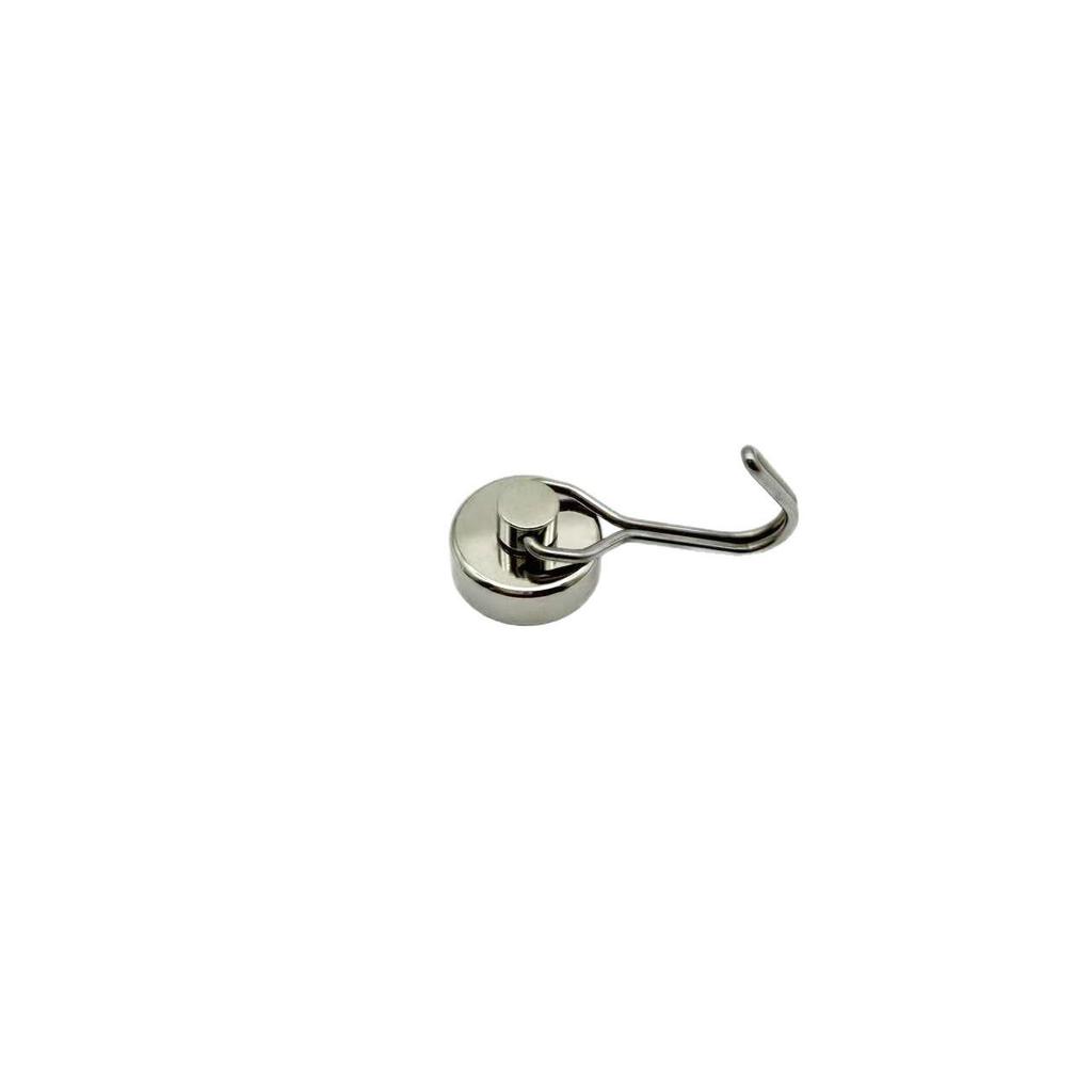 Rotating Silver Metal Magnetic Hook, No-Punch Installation, Strong Suction, Traceless Storage