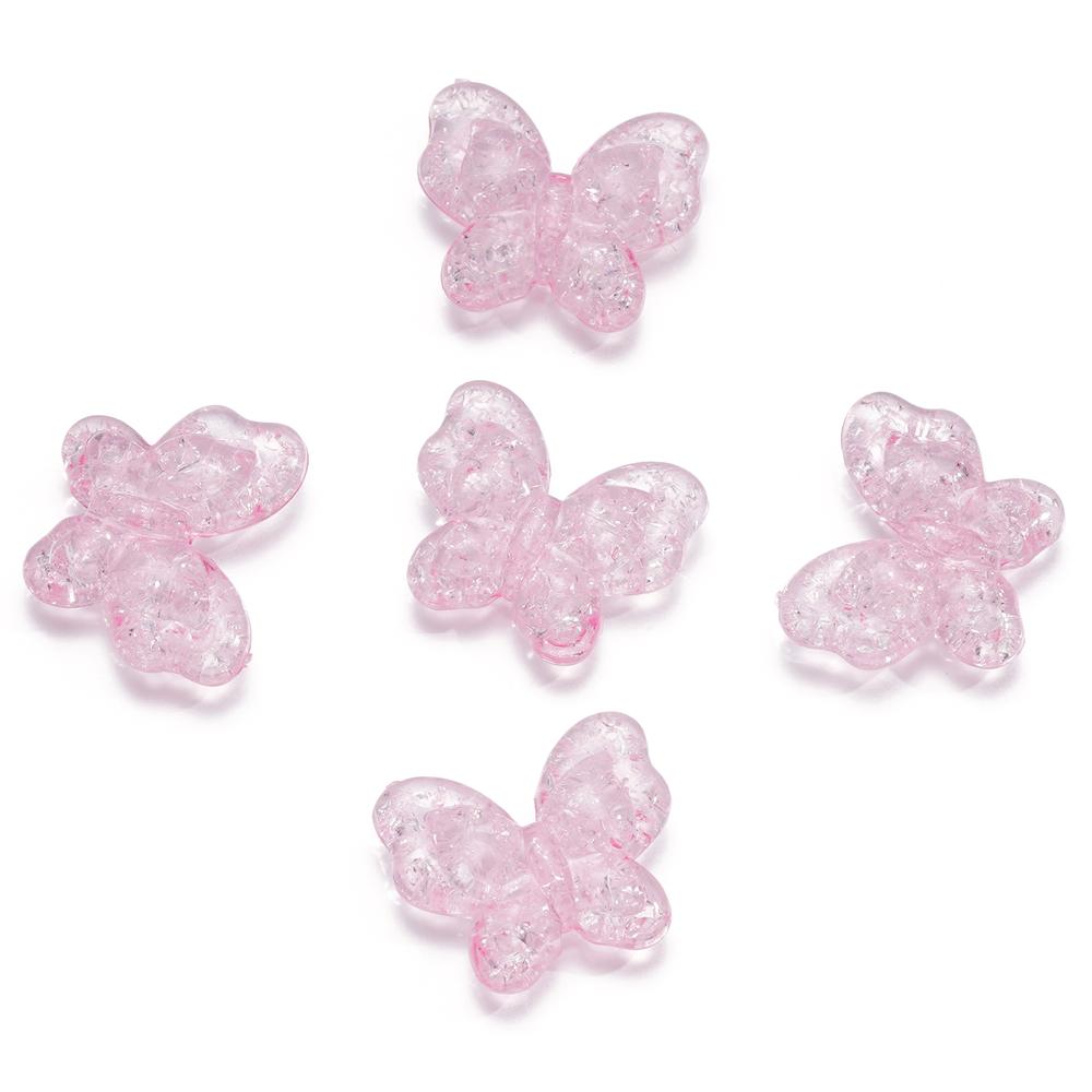 10-20 Stück 18mm Schmetterling Rissige Acrylperlen Transparent Halsketten Abstandshalter Perlen Für Armband Anhänger DIY Schmuckherstellung Zubehör