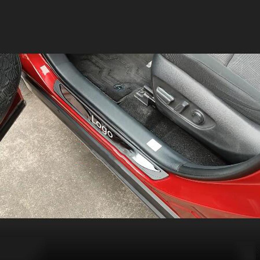 4pcs For Nissan Rogue Car Accessories Door Sill Scuff Plate Cover Protector Trim