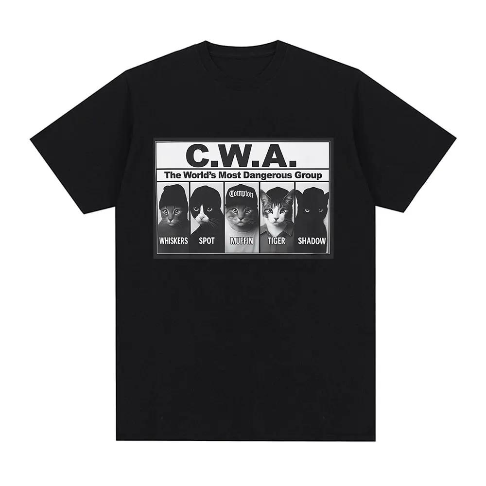 

Vintage CWA The Worlds Most Dangerous Group Funny Cat Meme Graphic T Shirts Fashion Short Sleeve T-shirt Casual Cotton T-shirts 4XL