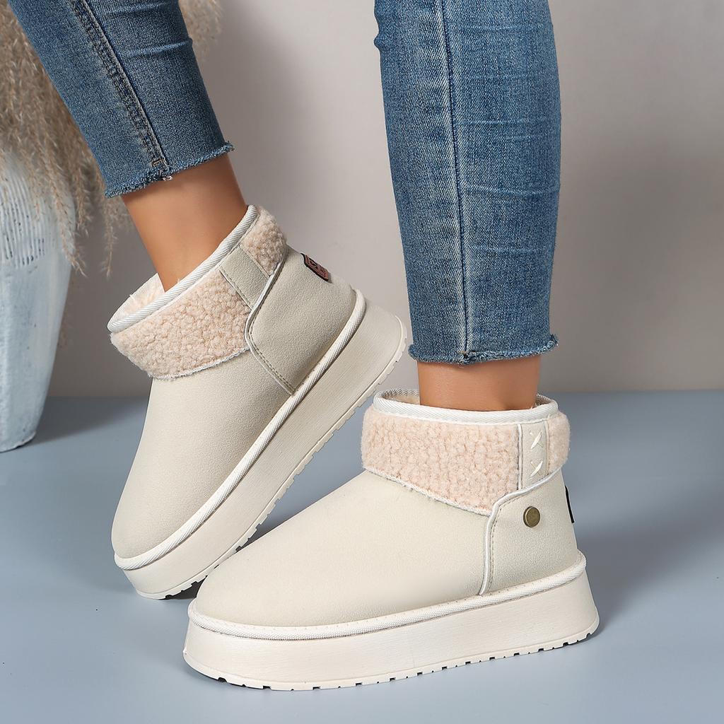 Fashion Women's Winter Plush Warm Snow Boots Outdoor 2025 New Thick Sole Non Slip Cotton Padded Shoes Woman Fashion Platform Ankle Boots