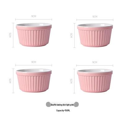 Abay Nordic Striped Ceramic Pudding & Baking Bowls