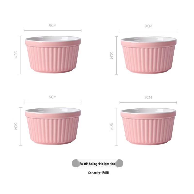 Abay Nordic Striped Ceramic Pudding & Baking Bowls