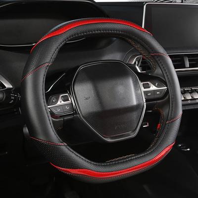 Para Peugeot 3008 4008 5008 Capa de volante de carro em fibra de carbono + couro PU Acessórios para interior de automóveis