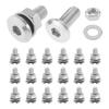 20-Pack M6 X 15mm Flat Head Socket Cap Screws, Flat Head Bolts with Nuts, Washers, and Allen Wrench, 304 Stainless Steel Bright Finish Hex Socke