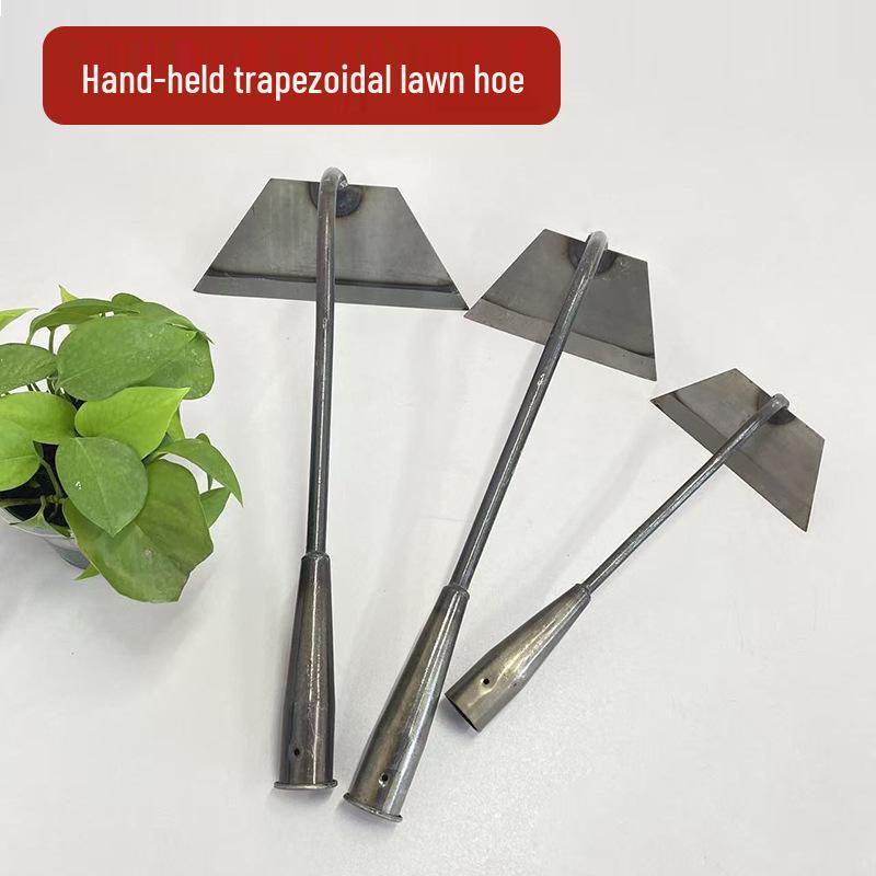 Manganese Steel Home Hoe for Planting, Weeding, and Grass Removal - Traditional Farm Tool Collection Handheld Trapezoidal Hoe Small Single Head