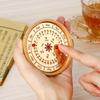 Adjustable Wooden Sundial Perpetual Calendar, Desktop Ornament and Timer for Home or Office Decor