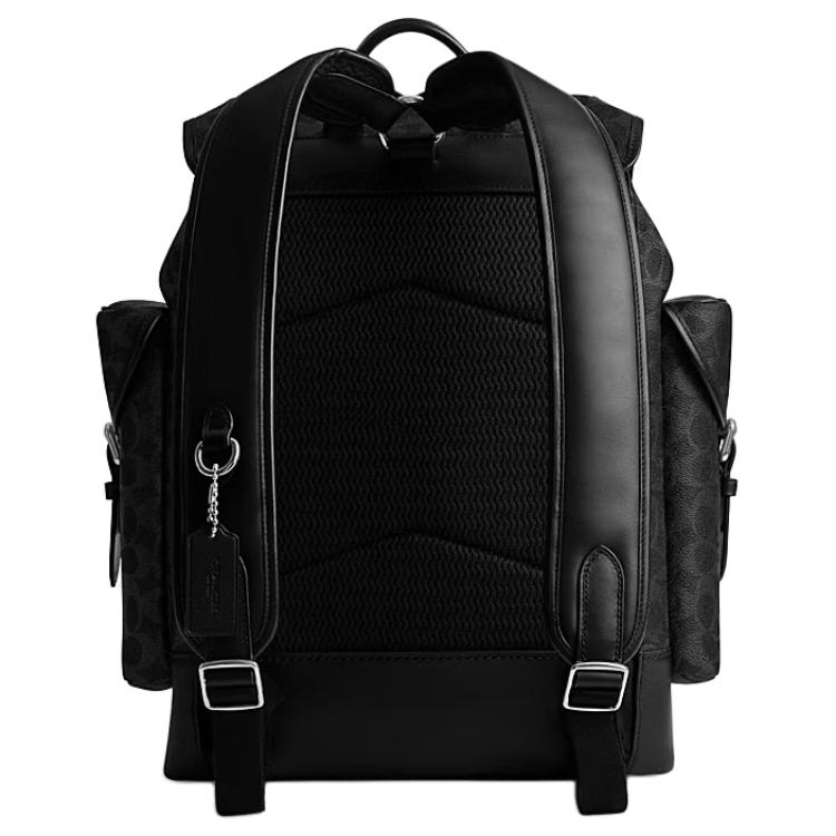Coach Hitch 31 Letter Logo Coated Canvas Backpack Large Men backpack Black CV983-OY2