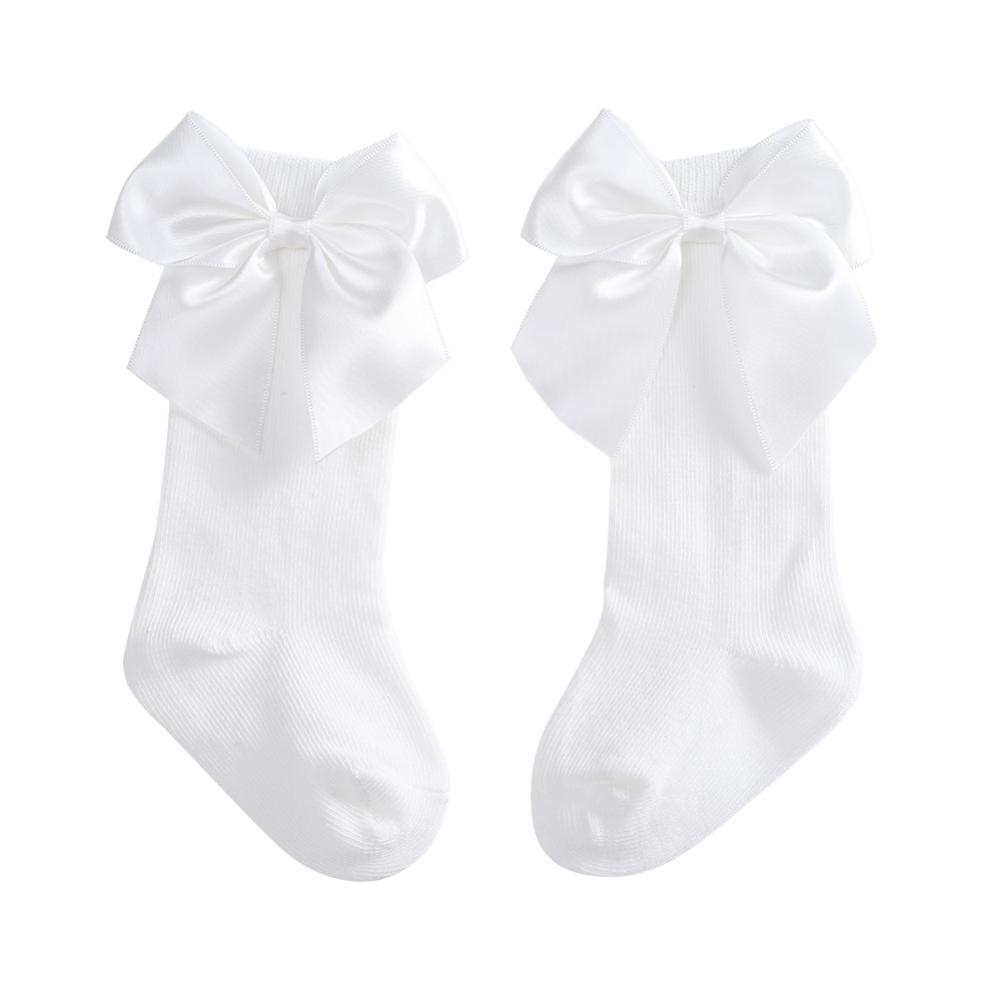 Newborn Baby Girls Socks Kids Socks Toddlers Big Bow Knee High Long Soft Cotton Lace Socks Children Socks 0-3Y