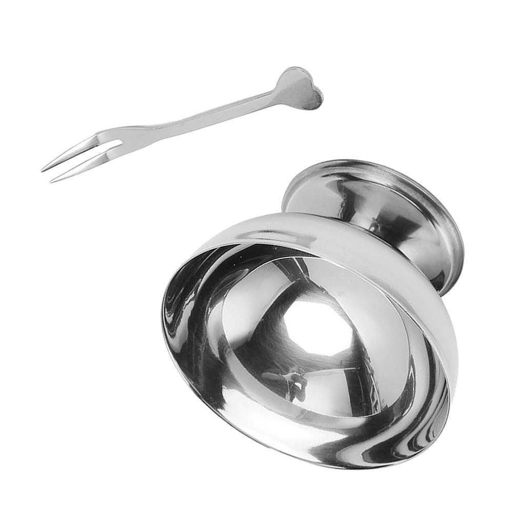 1 Set Stainless Steel Ice Cream Cup Delicate Reusable Ice Cream Bowl for Dessert Salads Pudding