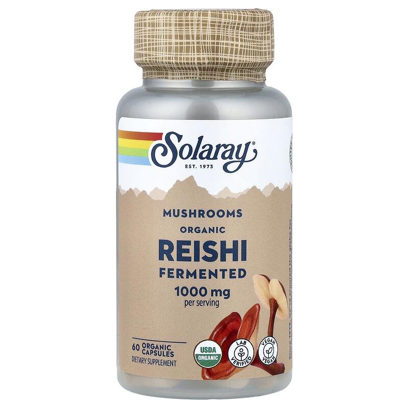 Organic Fermented Reishi Mushrooms, 60 Organic Capsules (500 Mg Per Capsule)